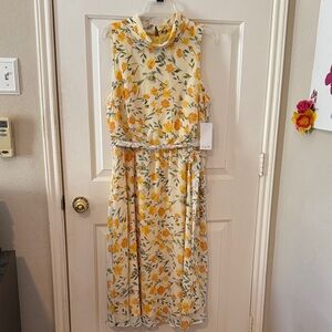 Harper Rose Yellow and Green Floral Dress